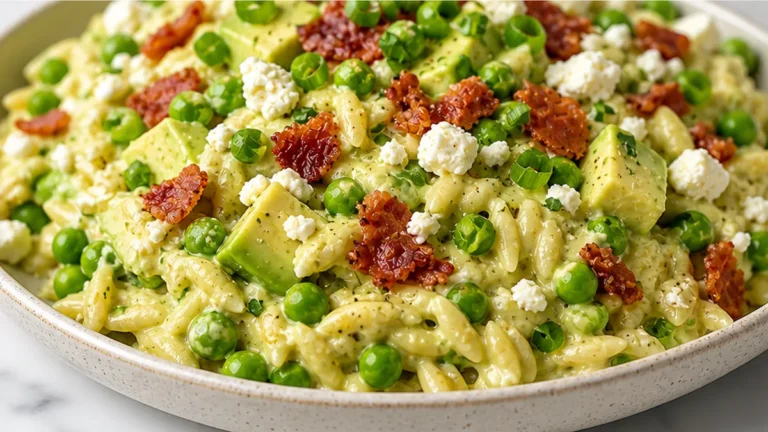 Creamy Avocado Bacon Orzo Dream