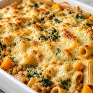 Cheesy Rigatoni Bake with Turkey and Spinach - baked rigatoni - Discover the ultimate Baked Rigatoni with turkey, spinach, and Provolone. Easy recipe for a deli
