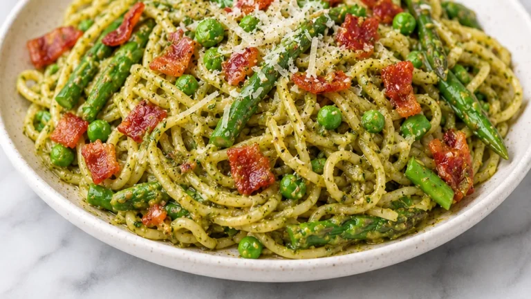 Pesto Asparagus Noodles Recipe