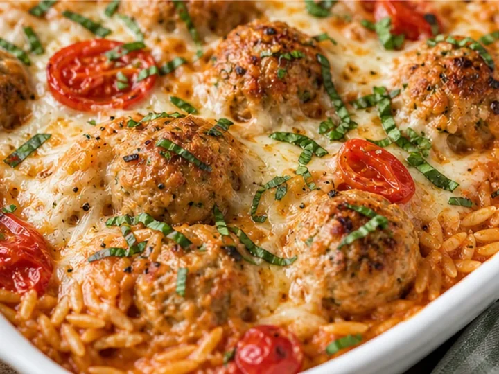 Cheesy Meatball Orzo Bake – Dinner Done!