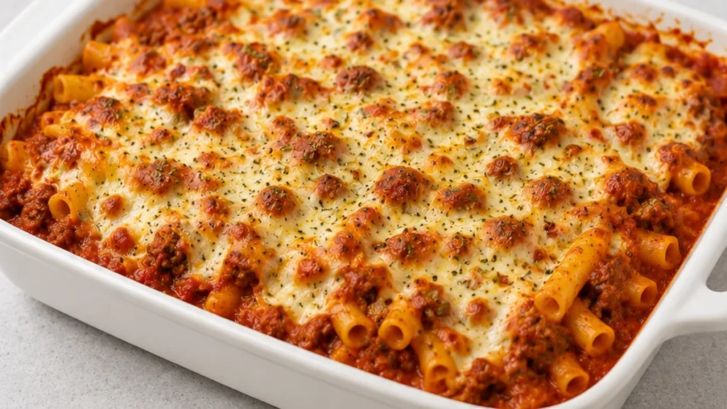 Craveable Baked Ziti: Ultimate Comfort Food - Baked ziti: Make this classic comfort food with tender pasta, rich meat sauce, creamy ricotta, and melted mozzarel