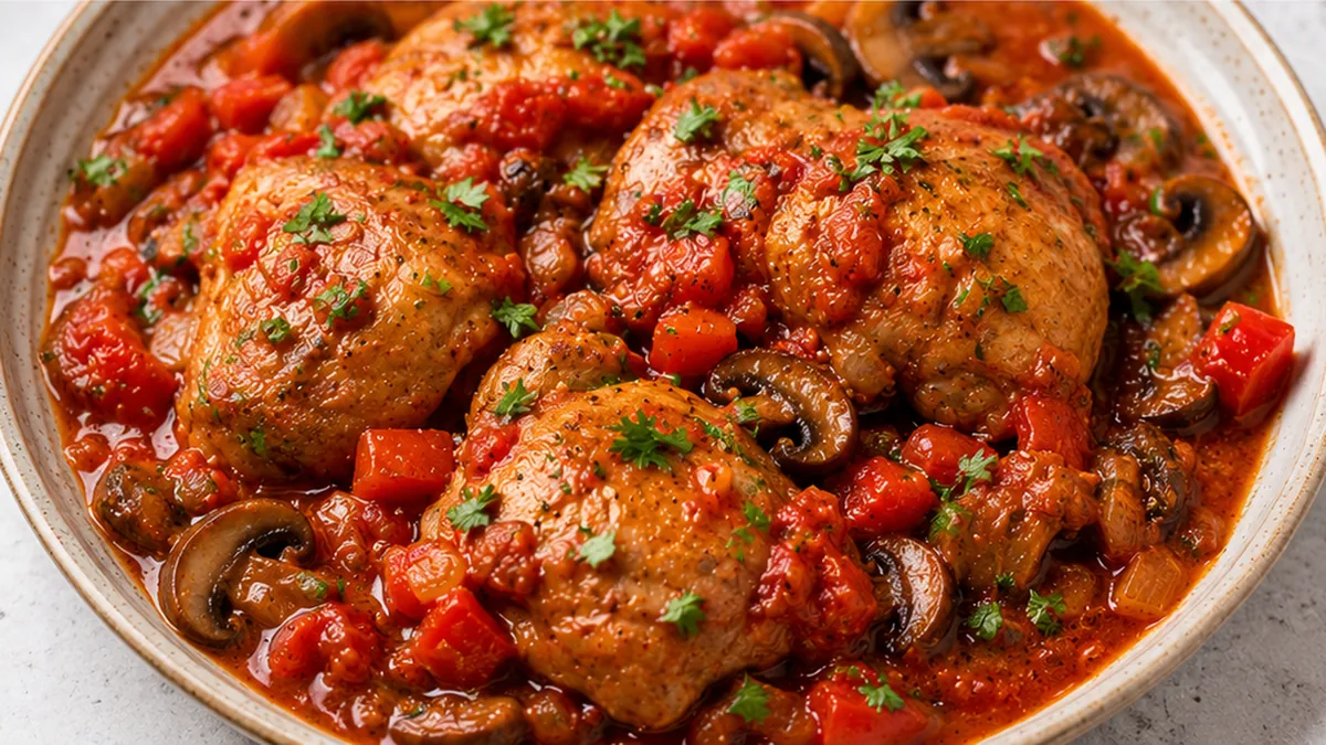 Instant Pot Chicken Cacciatore - Easy Dinner - Discover the best Instant Pot Chicken Cacciatore recipe! Easy, delicious, and ready in 30 minutes. Tender chicken