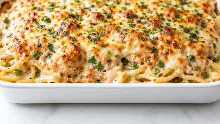 Garlic Parmesan Chicken Lasagna Bake