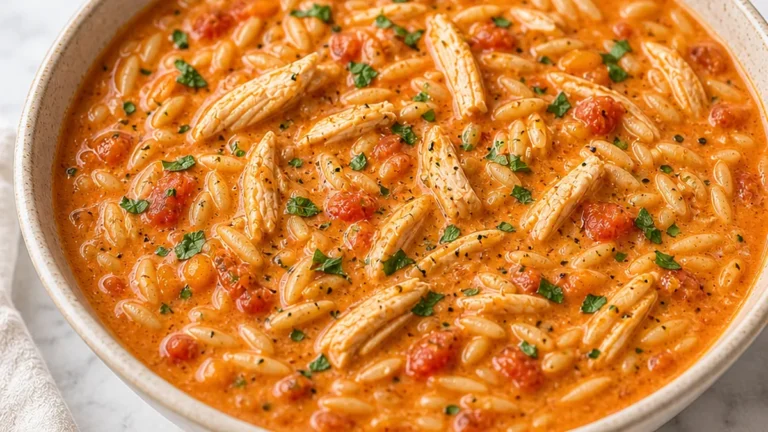 Creamy Tomato Chicken Orzo Soup
