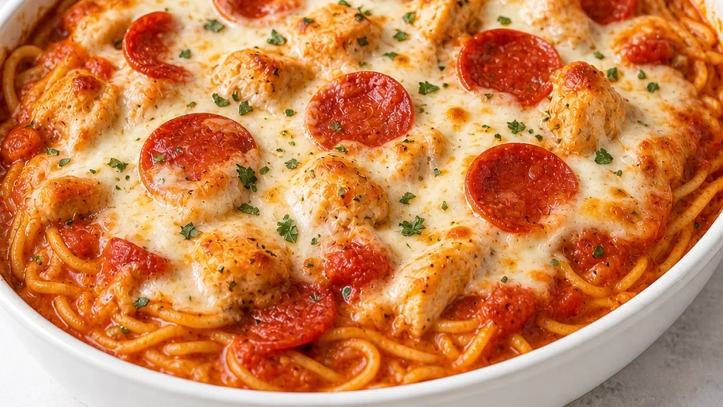 Cheesy Chicken Pizzaiola Dinner Dream - Discover the ultimate Chicken Pizzaiola recipe! Easy to make, baked with marinara, pepperoni, and melted cheese. Perfect