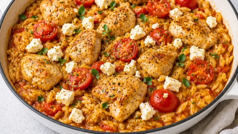 One-Pot Greek Chicken Risoni: Unforgettable Flavor!