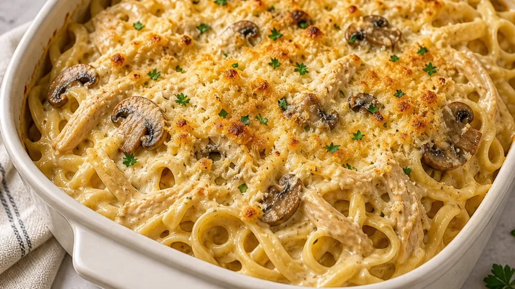 Ultimate Cheesy Chicken Tetrazzini: Pure Comfort Food! Discover the ultimate Chicken Tetrazzini recipe! Easy to make, incredibly creamy, and packed with flavor.