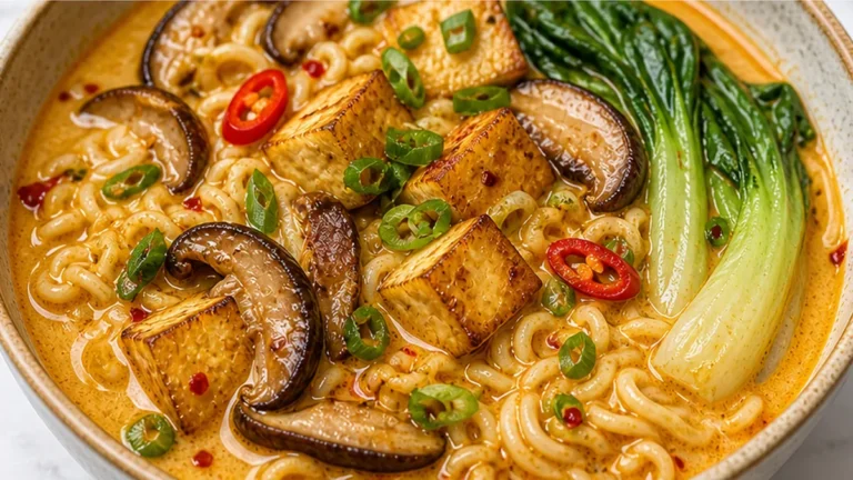 Creamy Coconut Curry Ramen: Spicy & Savory!