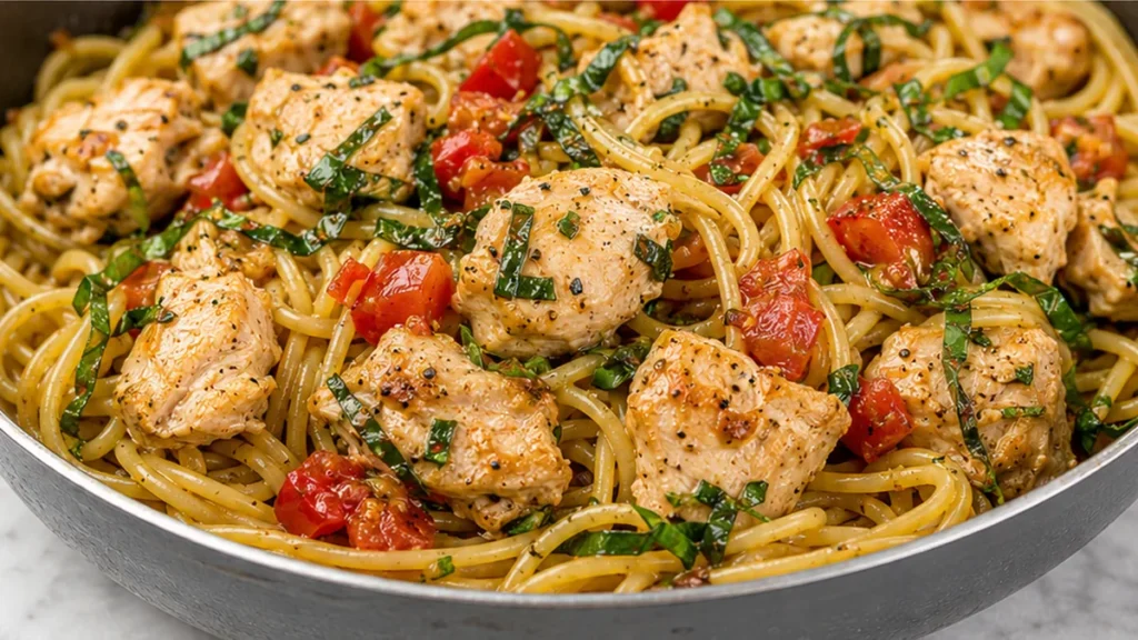 Juicy Garlic Basil Chicken Recipe - Discover the best garlic basil chicken recipe! Tender chicken in a rich tomato butter sauce with fresh basil and garlic. Eas