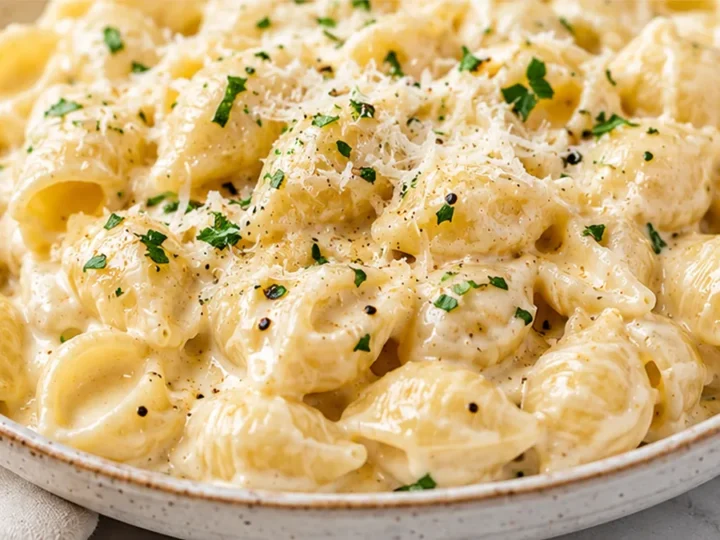 Creamy Garlic Parmesan Shells – Dinner in 20 Mins!