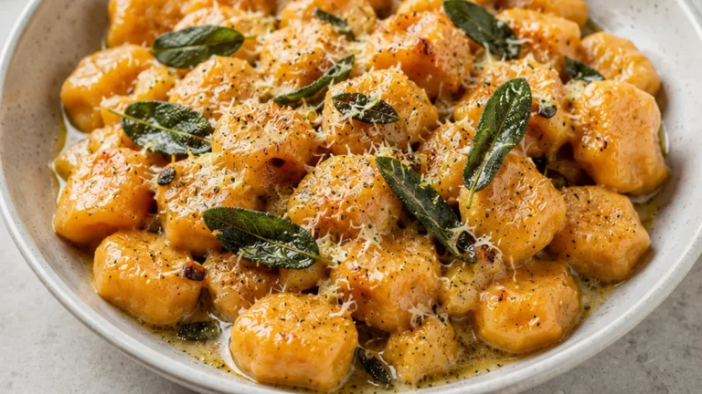 Sweet Potato Gnocchi with Garlic Sage Butter