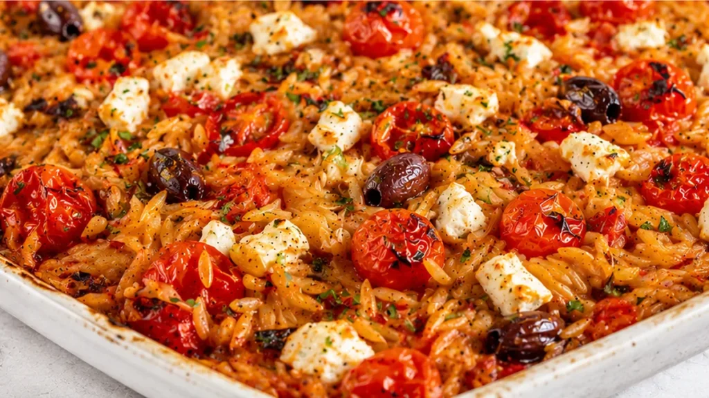 Greek Baked Orzo: Your New Weeknight Obsession - greek orzo - Discover this incredible Greek Orzo recipe! A one-pan wonder ready in 35 minutes with vibrant vegg