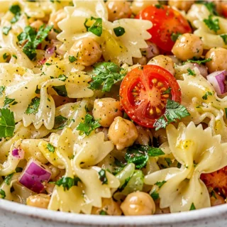 Zesty Lemon Herb Pasta Salad Recipe - Discover this vibrant Lemon Herb Pasta Salad with Marinated Chickpeas! A refreshing and easy recipe perfect for any occasi