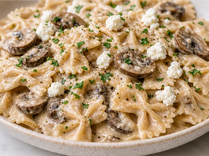 Creamy Mushroom Pasta with Goat Cheese