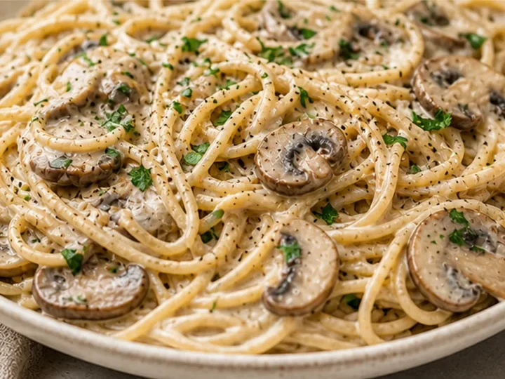 Creamy Garlic Herb Mushroom Spaghetti Recipe