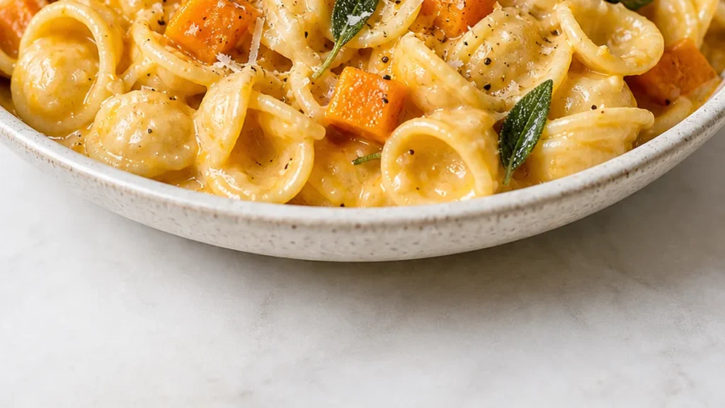 Butternut Squash Orecchiette Pasta - Discover this ultimate Orecchiette Pasta recipe! Creamy, cheesy, and packed with butternut squash and broccolini. Ready in