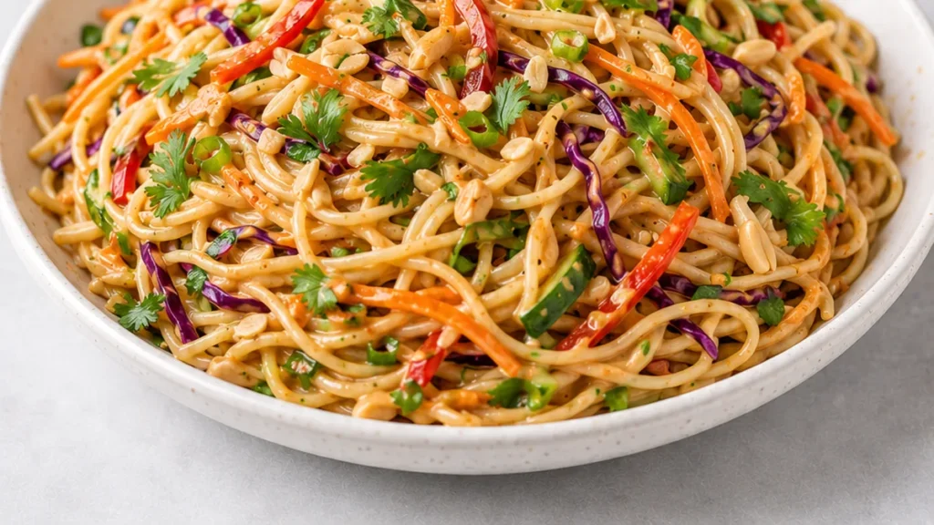 The BEST Peanut Noodle Salad Ever! - peanut noodles - Discover the best peanut noodles recipe! Easy to make, incredibly delicious, and perfect for a quick lunch