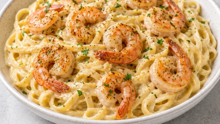 Creamy Garlic Prawn Pasta