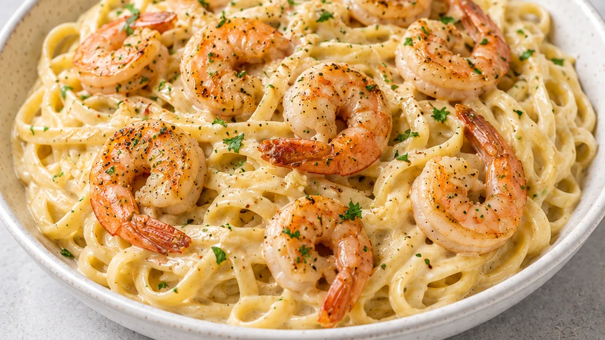Creamy Garlic Prawn Pasta - Creamy Prawn Pasta: Make this incredibly delicious pasta dish in under 30 minutes. Perfect for a quick, elegant weeknight dinner wit