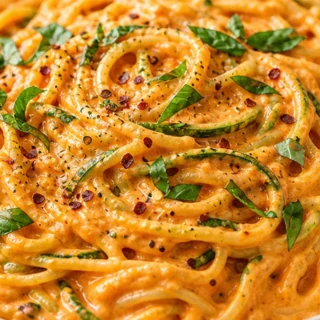 Creamy Roasted Red Pepper Pasta - Discover this incredibly creamy red pepper pasta! A dairy-free, flavor-packed meal with roasted red peppers and garlic. Ready