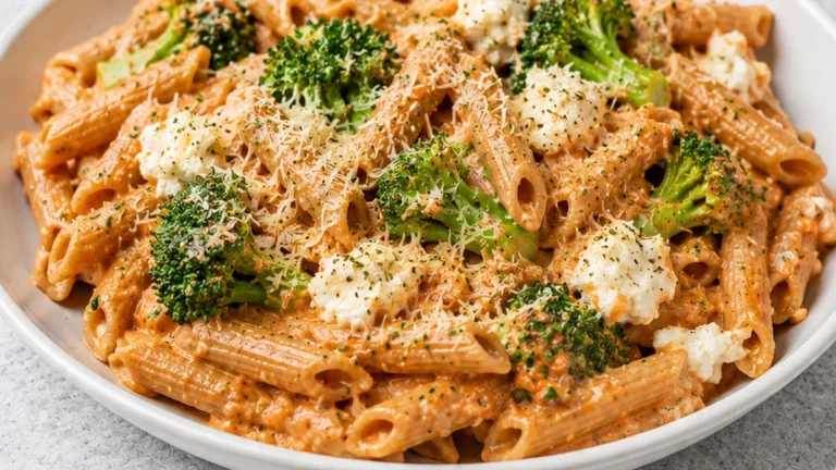 Creamy Tomato Ricotta Broccoli Pasta