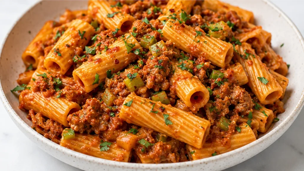Spicy Sausage Rigatoni: Your New Weeknight Obsession! Discover this incredible Sausage Rigatoni recipe! Packed with spicy Italian sausage and a rich tomato sauc
