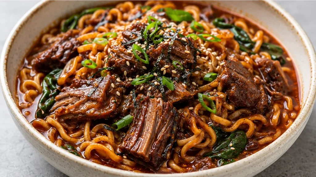 Fall-Apart Short Rib Noodles: Pure Comfort! - short rib soup - Discover the best Instant Pot Short Rib Soup! Tender ribs, savory broth, and ramen noodles make t