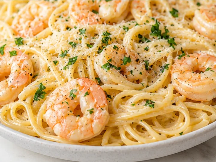 Creamy Garlic Shrimp Linguine
