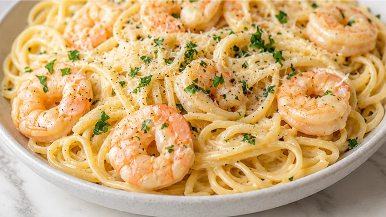Creamy Garlic Shrimp Linguine