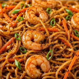 Viral Shrimp Noodles Stir-Fry - Discover quick and delicious shrimp noodles! This stir-fry recipe is perfect for a fast weeknight meal, packed with flavor and f
