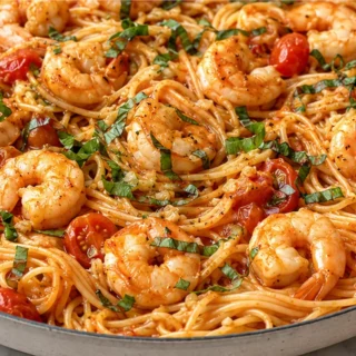 Capellini Pomodoro with Shrimp: Pure Bliss! - shrimp pasta - Discover this delicious shrimp pasta recipe! Easy and quick to make in 45 minutes, featuring garlic