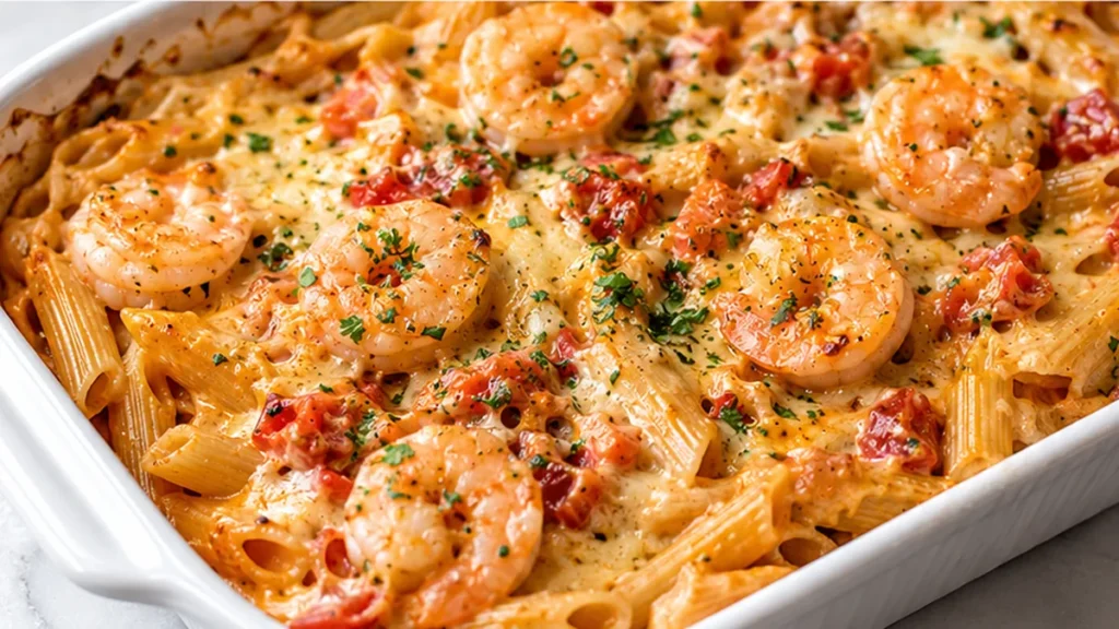 Viral Garlic Shrimp Penne Bake: Dinner Hero! Discover our amazing Shrimp Penne Bake! This easy recipe features tender shrimp and creamy garlic sauce, baked to p