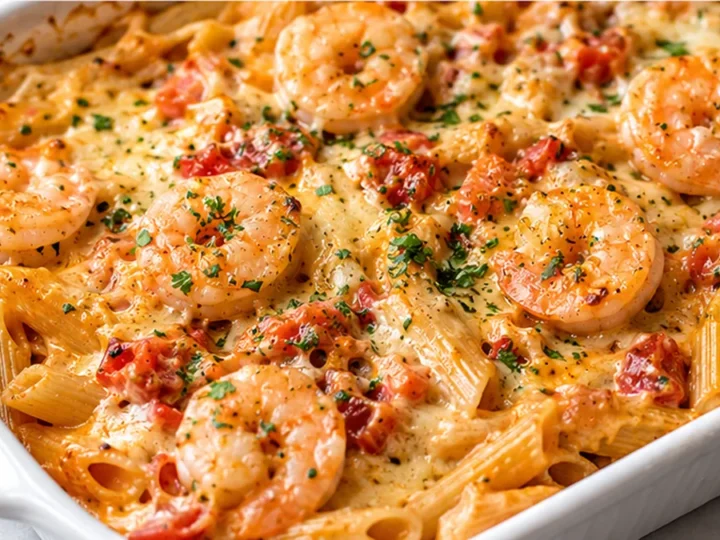 Viral Garlic Shrimp Penne Bake: Dinner Hero!