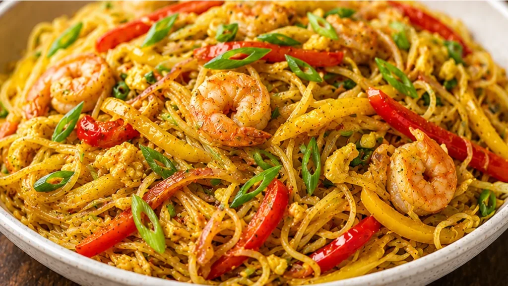 Singapore Noodles: Your New Weeknight Obsession! Discover amazing Singapore Noodles! A quick and easy recipe ready in 25 minutes with vibrant veggies and a savo