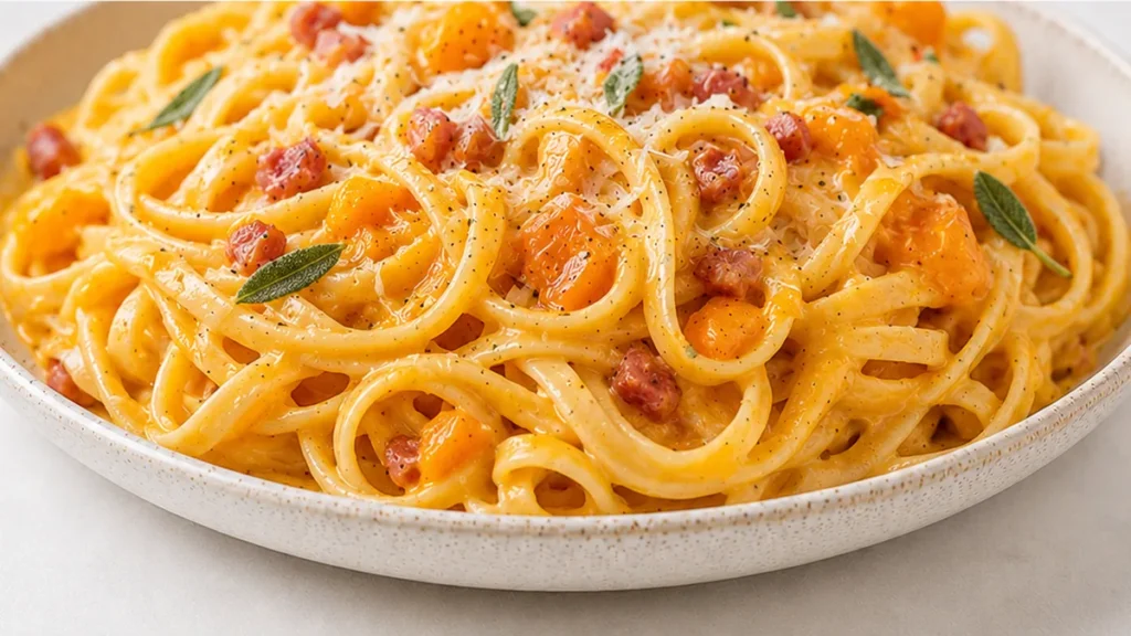 Creamy Squash Fettuccine: Fall's Coziest Meal! Discover the ultimate Creamy Squash Fettuccine recipe! Easy to make with roasted butternut squash, caramelized on