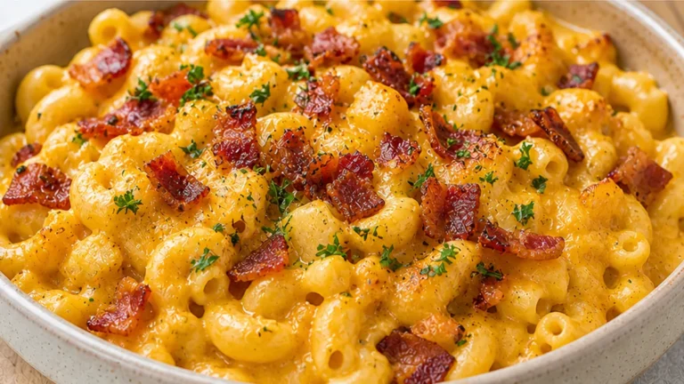 Creamy Butternut Squash Mac n’ Cheese with Bacon