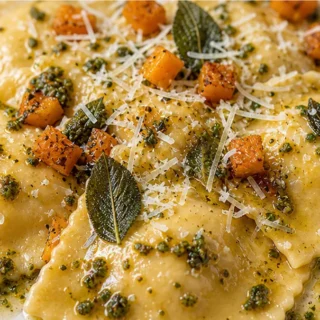Jaw-Dropping Jumbo Butternut Squash Ravioli! Discover ultimate squash ravioli! Creamy butternut squash filling wrapped in delicate wonton wrappers, tossed with