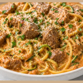 4-Ingredient Vodka Steak Pasta! Discover this 4-ingredient steak pasta recipe! Quick and easy weeknight meal featuring tender sirloin, creamy vodka sauce, and f