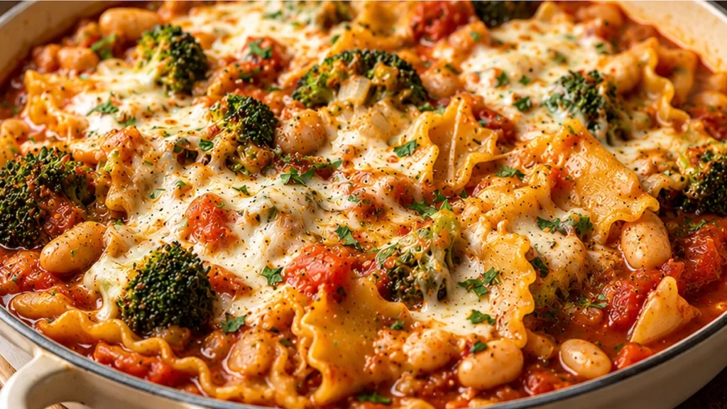 Stovetop Lasagna with Broccoli and Beans - Discover the ultimate stovetop lasagna! Easy recipe with broccoli and white beans, ready in 30 mins. Creamy, deliciou