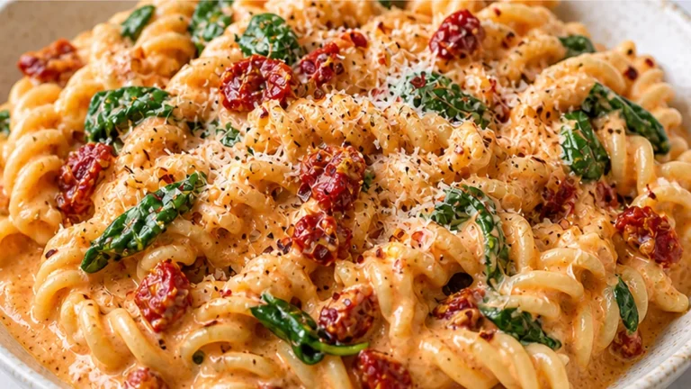 Creamy Garlic Sun-Dried Tomato Pasta