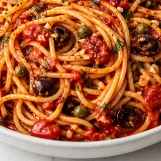 Rich Tomato Puttanesca: Your New Fave Pasta! Discover this ultimate Roasted Tomato Puttanesca! Easy to make, bursting with flavor from roasted tomatoes, olives,