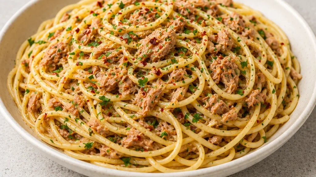 Ultimate Canned Tuna Pasta - Tuna pasta: try this shockingly delicious recipe in under 20 minutes! Elevate canned tuna into a gourmet meal. Perfect for busy wee