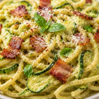Creamy Avocado Zucchini Carbonara - avocado carbonara - Avocado carbonara: whip up this creamy, vibrant pasta in under 30 minutes. A unique twist on a classic,
