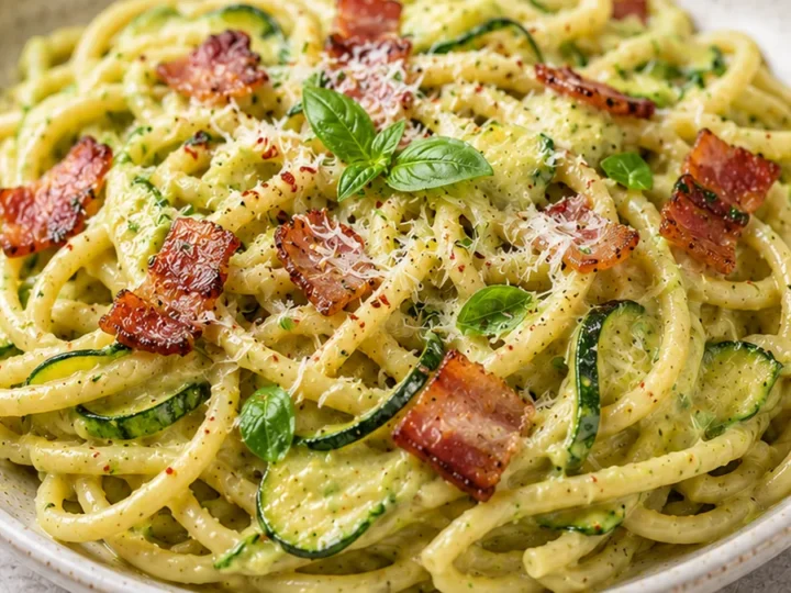 Creamy Avocado Zucchini Carbonara