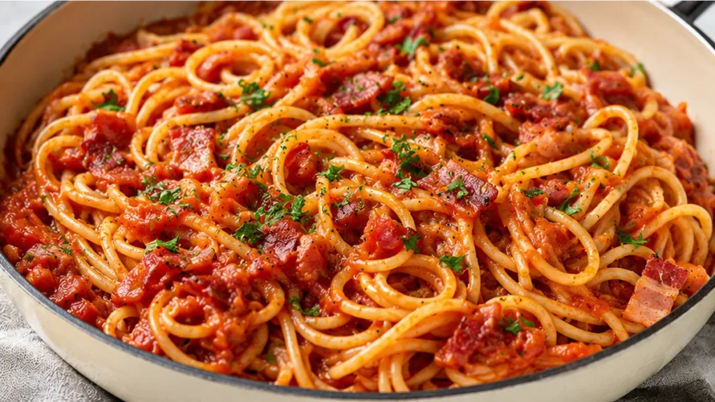 Crispy Bacon Tomato Pasta – Insanely Delicious!