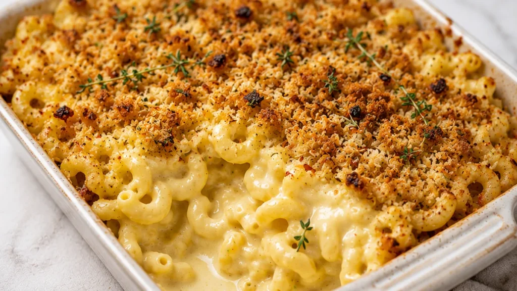 Baked Brie Mac and Cheese: The Ultimate Indulgence! Baked brie mac and cheese: make this incredible, creamy dish with sharp cheddar and havarti, topped with cri