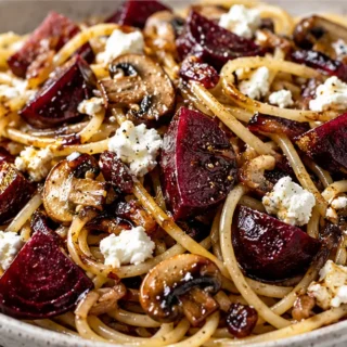 Tangy Caramelized Balsamic Goat Cheese Pasta! - balsamic pasta - Balsamic pasta: cook this incredible dish with caramelized beets and mushrooms. A perfect blend
