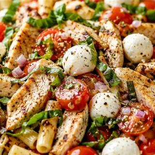 OMG! Caprese Chicken Pasta Salad - SO Fresh & Flavorful! Caprese chicken pasta salad: craft this incredibly flavorful dish perfect for any occasion. A vibrant,