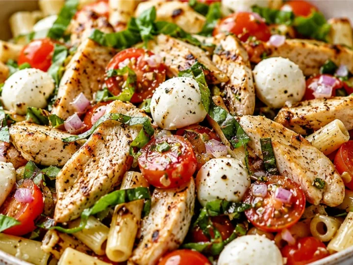 OMG! Caprese Chicken Pasta Salad – SO Fresh & Flavorful!