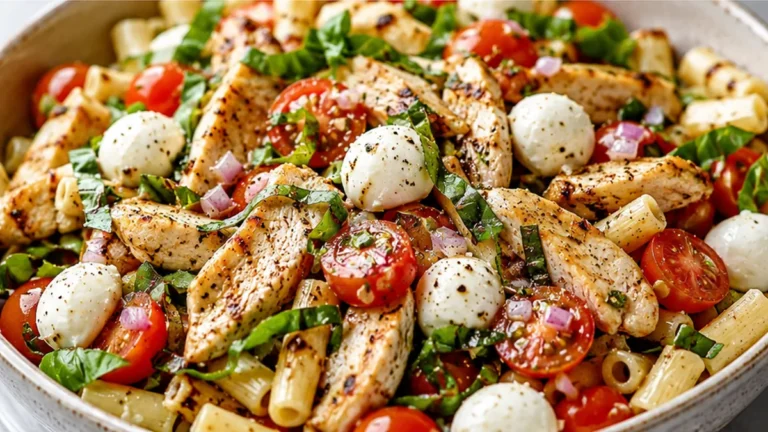 OMG! Caprese Chicken Pasta Salad – SO Fresh & Flavorful!